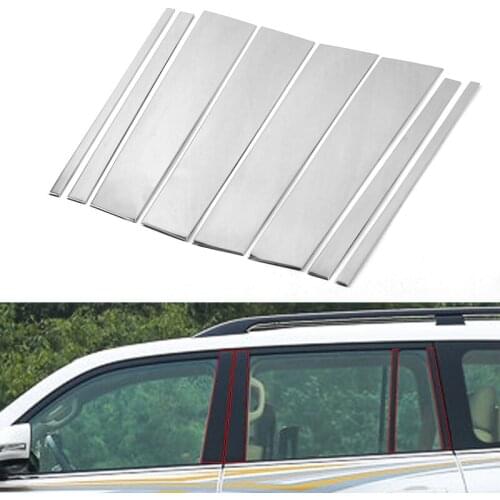 Chrome For Toyota Land Cruiser 200 FJ200 2010 2013 2014 2015 2016 2017 2018 Mid B column Bright Strip Decoration 8pcs/set