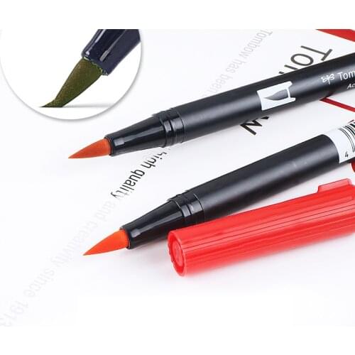 Japan1pc TOMBOW AB-T 96 Colors double heads brush pen marker Profession Water Marker Pen Painting Color filling Stationery