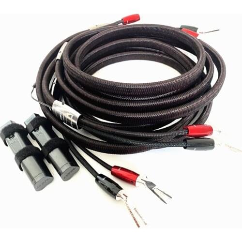 Pair Audiophile Comet Speaker HIFI Auido Cable with 72V DBS 1000 Series Silver Y Shovel Head or Banana Plug