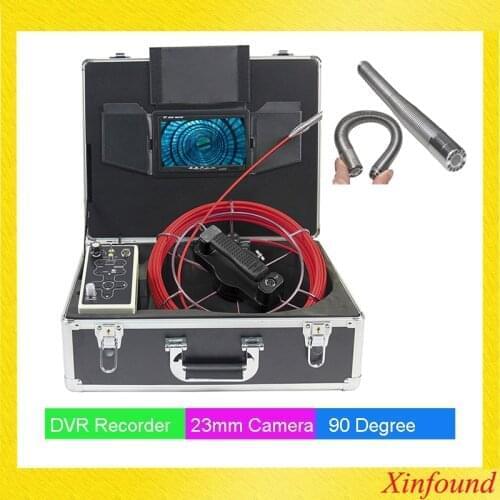 Sonda Sewer Camera Long Spring 23mm 90'degree Sonda Pipe Sewer Camera Drain Inspection Video Camera 7"Screen DVR