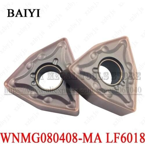 10pcs WNMG080408-MA LF6018 WNMG432 WNMG080408 carbide inserts cutter lathe Turning tools blade special for Stainless Steel