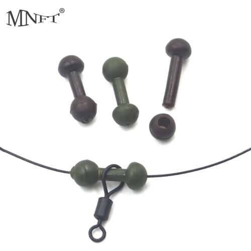 MNFT 100Pcs Soft Rubber Beads Rig Swivel Accessories Fishing Terminal Tackle Brown & Green Colors