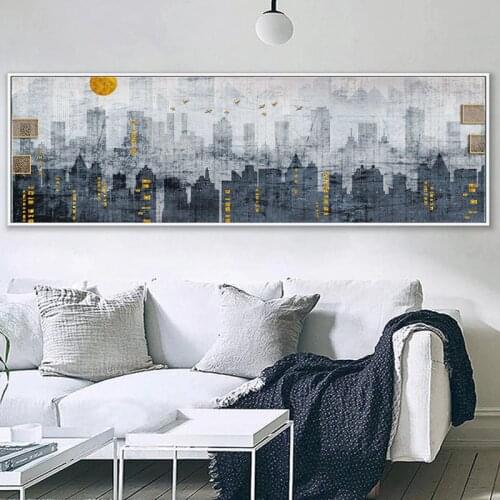 Nordic Pairs Landmark Landscape Wall Art Canvas Painting Posters Prints Long Banner Watercolor Pictures For Living Room Décor