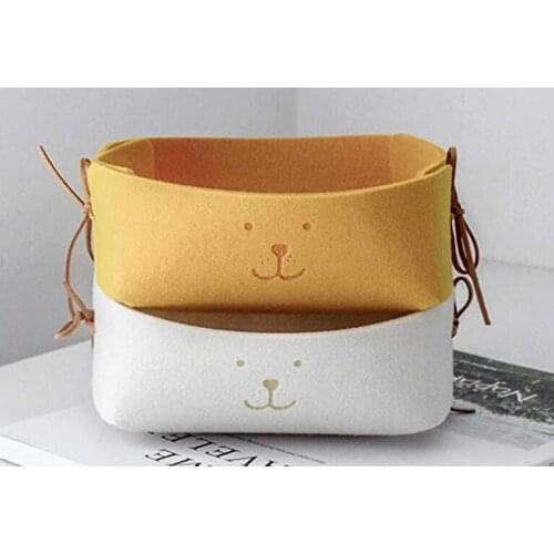 Desktop storage basket Desktop debris storage tray felt storage box