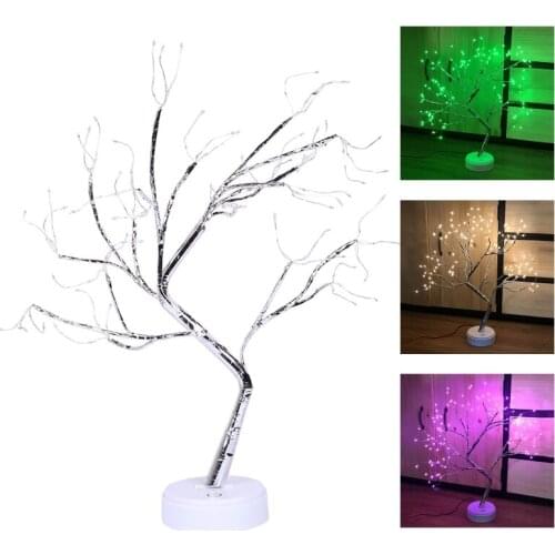 Simulation LED Tree Desktop Lamp Touch Switch Night Light Lighting Bed Room