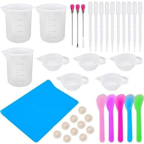 New Resin Casting Tool Kits,Resin Molds,Silicone Measuring Cup for Epoxy Resin for DIY Resin Casting Painting Jewelry Making