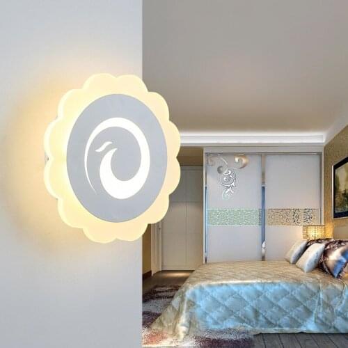 Simple Modern Sunflower Acrylic Light Bedroom Bedside Wall Lamp Creative Aisle Light Children Room Cafe Lamp Free Shipping