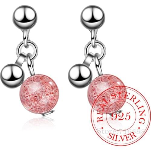 Simple Fashion 925 Sterling Silver Ball Beads Tassel Earrings For Women Girl Gift Pendientes Brincos De Prata