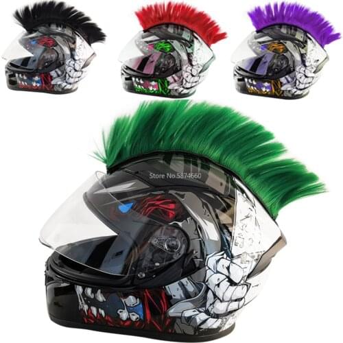 Colorful Helmet Decorations Hair Punk Colorful Cockscomb Motocross Full Face Off Road Helmet Decoration Paste Car Accessories