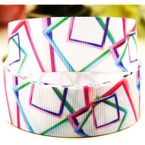 22mm 25mm 38mm 75mm Geometric pattern printed Grosgrain Ribbon party decoration 10 Yards X-04489