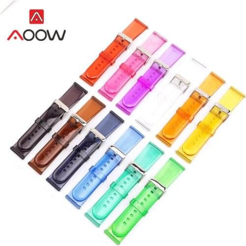 20mm 22mm Transparent Sport Strap Waterproof Men Women Replacement Band for Samsung S3 Huawei Watch GT 2 46mm Amazfit GTR 2e