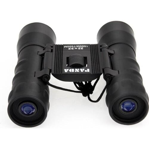 High Quality 22x32 Zoom Travel Outdoor Folding Panda Binoculars, Telescope Sight Range 1500 m / 7500 m
