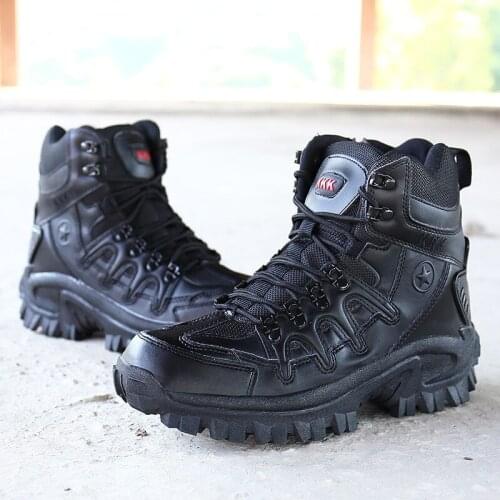 Tactical Mens Climbing Hiking Training High Tube Outdoors Working Boots Anti-Wear Strong Non-slip Male Fishing Miltary Shoes