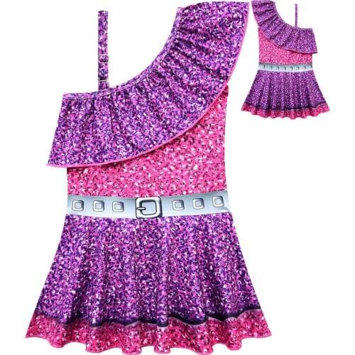 Sexy girl dress / One shoulder kids dress for girl christmas dress girl