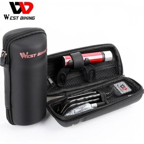 WEST BIKING Bicycle Repair Tool Kit Bike Pump Tire Tyre Lever Cycling Repair Tools Kits Set Portable Bottle Bag Tire Repair Tool