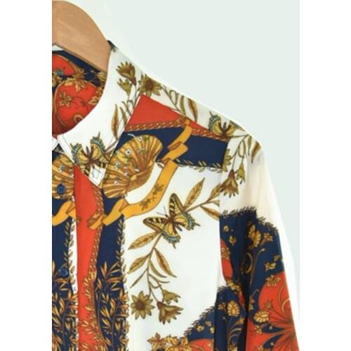 Women Shirt 2019 Spring/Summer National Style Casual Long Sleeve Printed Shirt Ladies Top