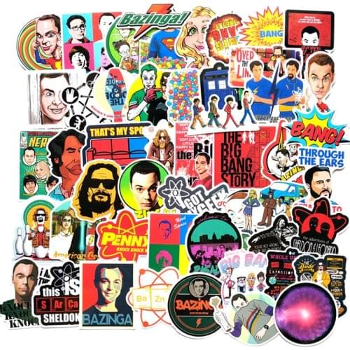 10/30/50Pcs Classic TV The Big Bang Theory Waterproof PVC Stationery Sticker Luggage Laptop Graffiti Skateboard Children Toy