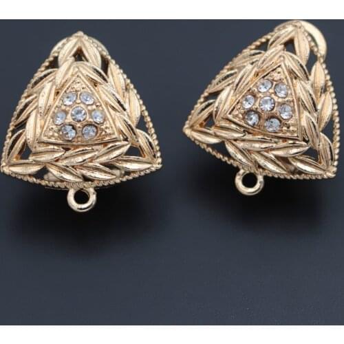 10pairs Women Statement Triangle Earrings Connector Linkers Olive Leaf Charms DIY African Bridal Dangle Hanging Earring Making