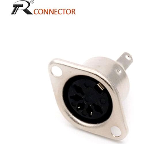 3PCS 5 PIN DIN Panel Mount 5 Pole DIN Female Jack Socket Solder Metal DIN Chassis Wire Connector