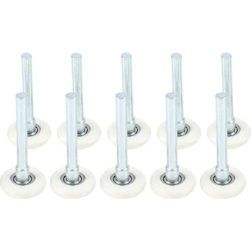 10PCS Garage Door Gate Nylon Roller Sectional Replacement Bearing Wheel 2'' Stem 10 Garage Doors With 2 Inch Nylon Pulleys