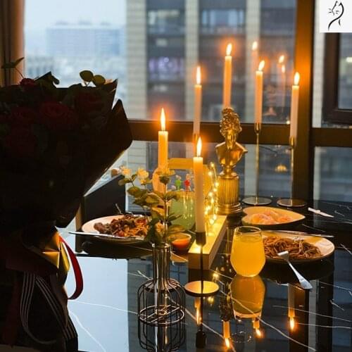 2021 New Candle Holder Electroplating process Simple Golden Wedding Decoration Bar Party Living Room Decoration Home Ornaments