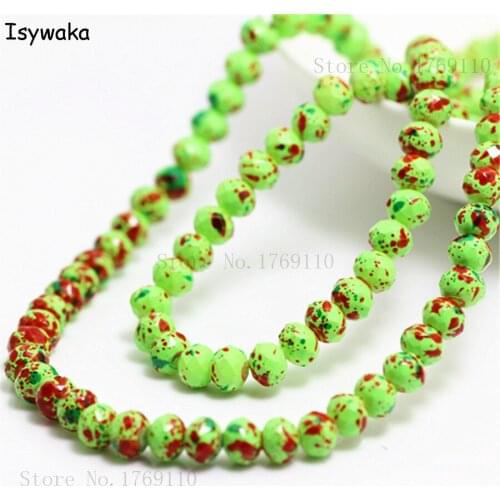 Isywaka Fashion 4x6mm 50pcs Rondelle Austria faceted Crystal Glass Beads Loose Spacer Round Beads for Jewelry Making No.03R6