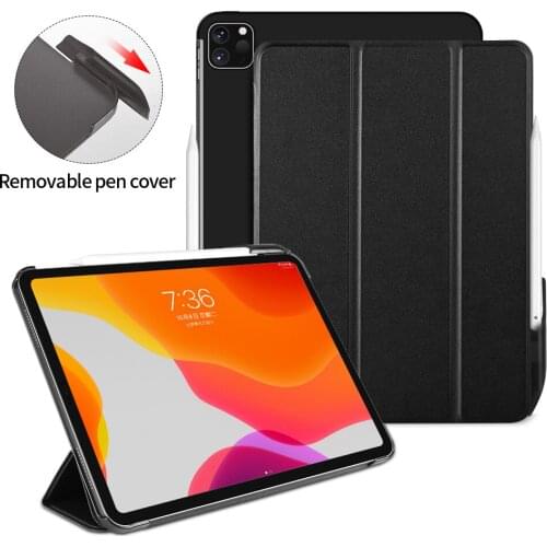 Case For iPad Pro 11 2020 PU Leather Smart Cover For iPad Pro 11 2018 With Detachable Pencil Holder PC Hard Back Tablet Case