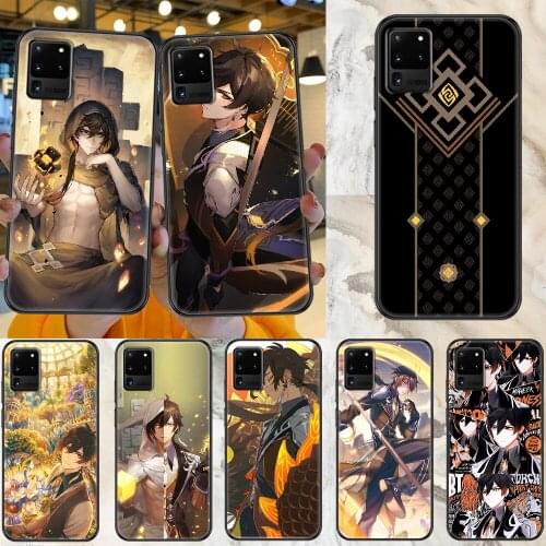 Genshin Impact ZhongLi Game Phone case For Samsung Galaxy Note 4 8 9 10 20 S8 S9 S10 S10E S20 Plus UITRA Ultra black 3D prime