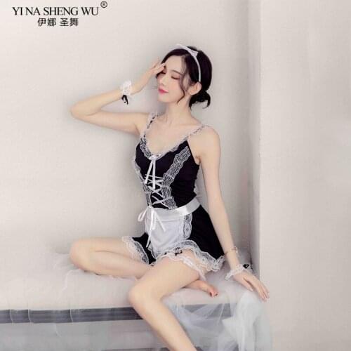 Women Sexy Lingerie Sets Cosplay French Apron Maid Servant Lolita Sexy Costume Babydoll Dress Uniforms Erotic Lingerie Role Play