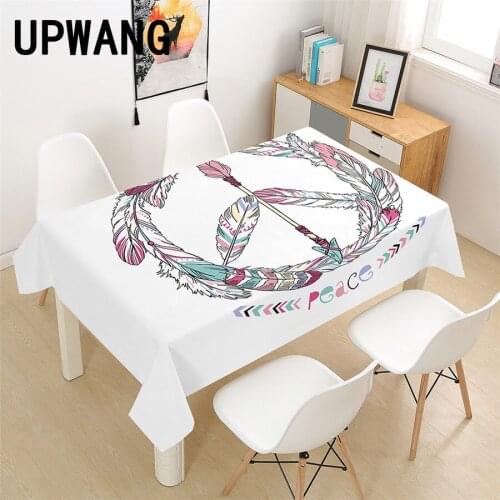 Hippie Peace Tablecloth 3D Printed Table Cover Rectangular Tablecloth Wedding Birthday Party Kitchen Home Decor