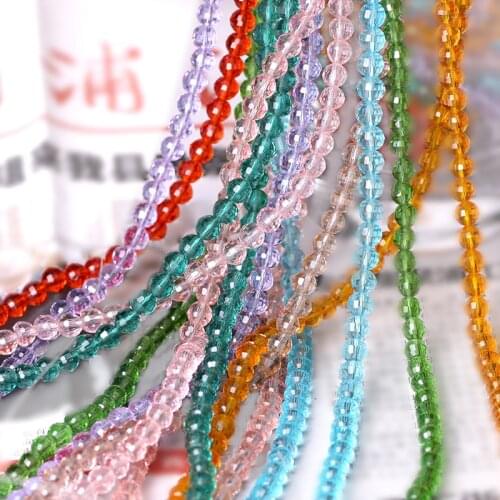 ZHUBI Glass Crystal Faceted Round Ball 6/8/10/12mm Crafts Red Bead Chinese Beading Wholesale DIY Making Jewelry Accessories