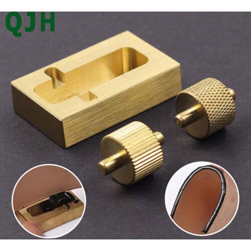 Pure Copper Leather Craft Carving Tools Leather Craft Edge Dye Oil Sew DIY Hand Sewing Sets For Leather Making Tools 2 Rollers