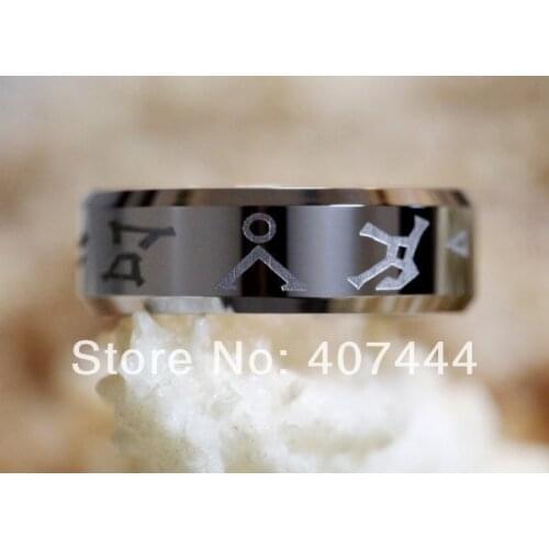 Free Shipping YGK JEWELRY Hot Sales 8MM High Polish Color Stargate Design Mens Tungsten Carbide Wedding Ring
