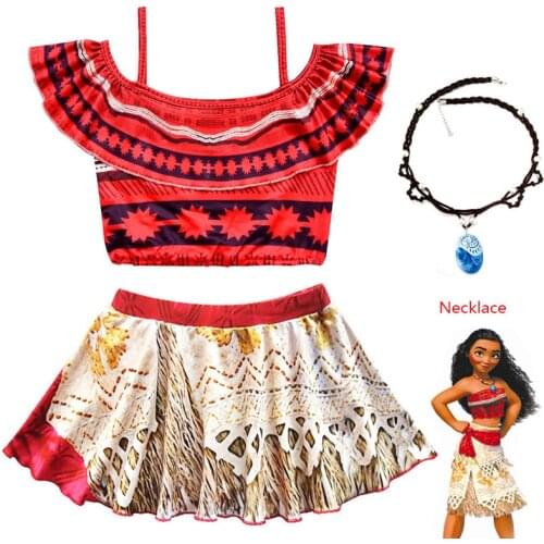 Girls Moana Costume Bikini for Kids Vaiana Princess Dress Clothes Costumes girls baby Girl party dresses cosplay Swimsuit