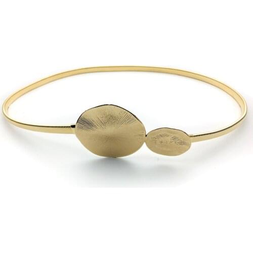 Gold Plate Metal Thin Elastic Chain Belts For Women Dresses Stretch Female Waist Belts