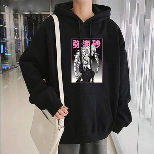 Death Note Misa Amane Graphic Hooded Sweatshirts Women Harajuku Japan Anime Funny Print Tops Cartoon Streetwear Fashion Hoodies