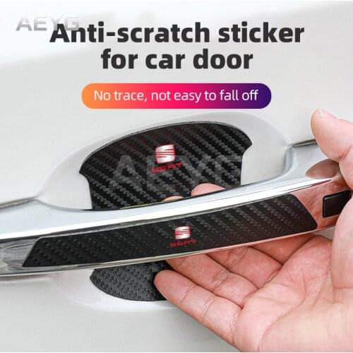 Carbon Fiber Car Door Handle Anti-Scratches Sticker Vinyl Film For SEAT Ibiza 6j 6l FR Ateca Altea Xl Leon Alhambra Arosa Arona