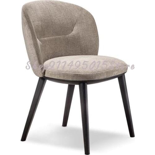 Nordic Light Luxury Dining Chair Modern Simple Household Fabric Chair Italian Minimalist Restaurant Hotel Desk Dressing Stool