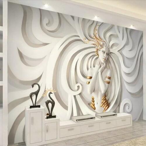 Beibehang Custom Papel de parede European 3d Statue beauty wallpaper new retro European TV background wall restaurant wallpaper