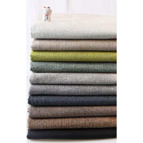Pure Color Thick Cotton Linen Canvas Dustproof Handmade Background Tablecloth Curtain Sofa DIY Fabric Cloth by the Meter