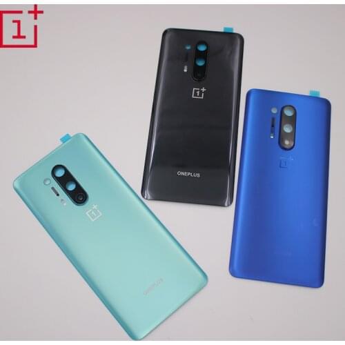 Original Back Housing For Oneplus 8 8T Back Cover Battery Glass With Camera Lens Frame Replacement +Logo For Oneplus 8Pro 1+8 T