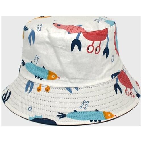 Cartoon Print Bucket Hat Spring And Summer Fisherman Hat Simple Sunshade Outdoors Panama Flat Top Fashion Casual Bucket Hat Bob