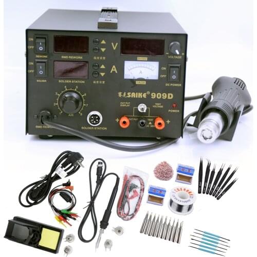 SAIKE 909D Soldering station power supply soldering machine Hot air gun rework station 220V/110V