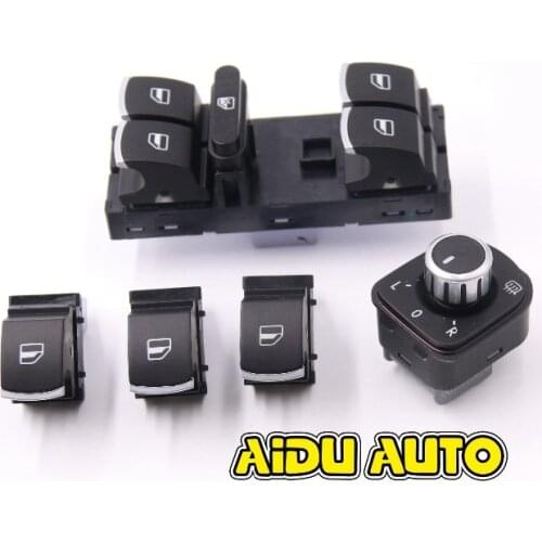 BRUSHED 5PCS/SET NO FOLD SIDE MIRROR SWITCH MASTER WINDOW SWITCH FOR VW CC TIGUAN PASSAT B6 GOLF 5 6 JETTA MK5 MK6