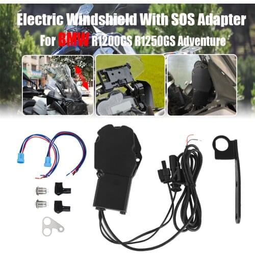 Electric Windshield For BMW R1250GS Adventure R1200GS LC ADV Elevator Windscreen Remote Control Switch With SOS-System Adapter