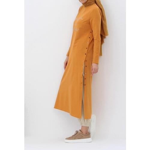 Embroidered Colorful Buttoned Dress Tunic