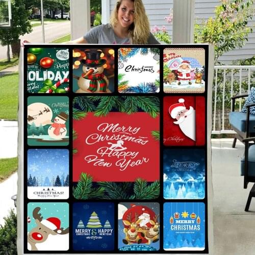 Merry Christmas Gift Blankets XMAS Kids Winter Warm Blanket Snowman Santa Claus 3D Best My For To Blankets Printed Family Gift