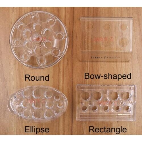 Transparent Acrylic Tattoo Ink Cup Stand Holder 4 Types Pigment Cup Rack Tattoo Machine Pen Bracket Microblading Tattoo Supplies