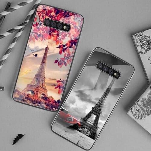 Romantic Paris Eiffel Tower Phone Case Tempered Glass For Samsung S20 Plus S7 S8 S9 S10 Plus Note 8 9 10 Plus