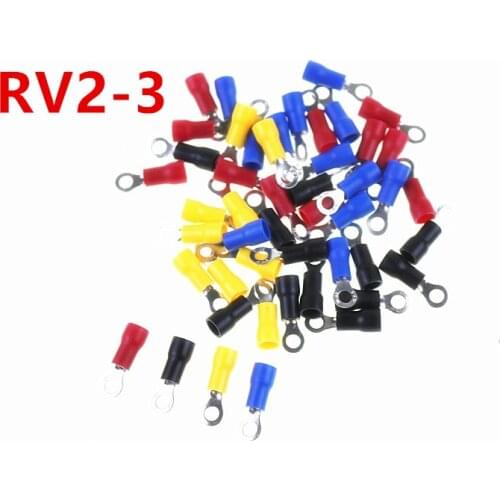RV2-3 Blue 22-16 AWG 1.5-2.5mm2 Insulated Ring Terminal Connector Cable Connecto Wire Connector 100PCS/50PCS Pack